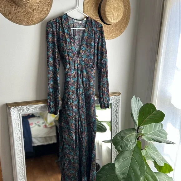 DÔEN Charleston Dress Ladybird Floral Maxi Midi | Size Medium Cottagecore - Picture 3 of 9